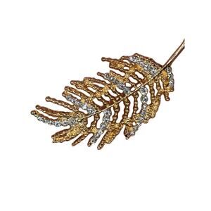 Vintage 2.5" LeBouton Signed Feather Brooch #113